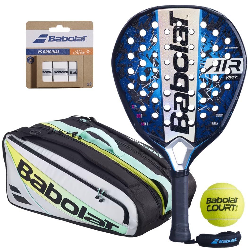 Babolat Air Viper 2.5 Padel Racket – Optional Bag, Balls, Overgrips, Additional Rackets - Customize Your Kit