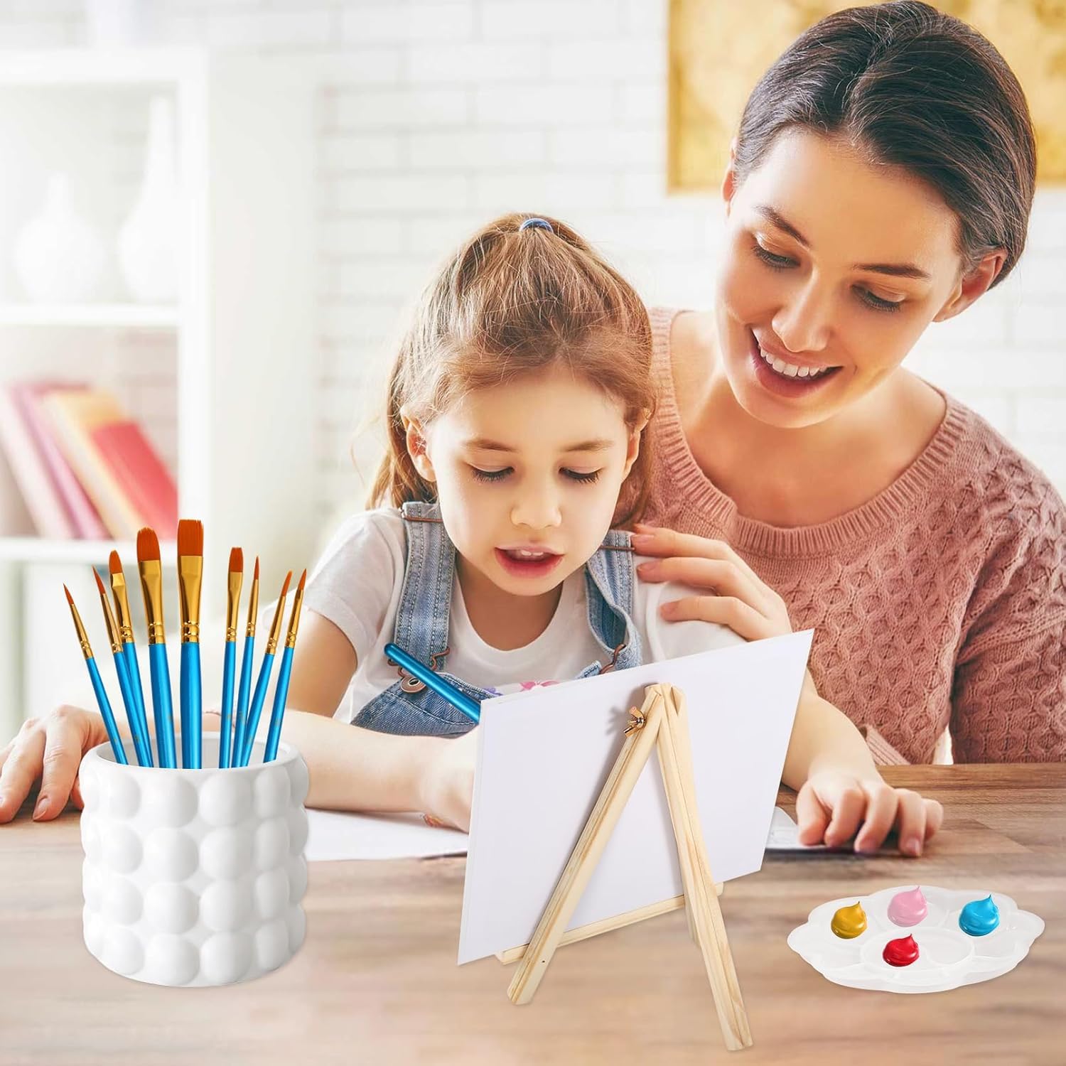 10 Mini Tele Per Pittura 5x7 Cm | Tela In Cotone E Legno | Per Artisti E Hobby | Bianco - Foto 6