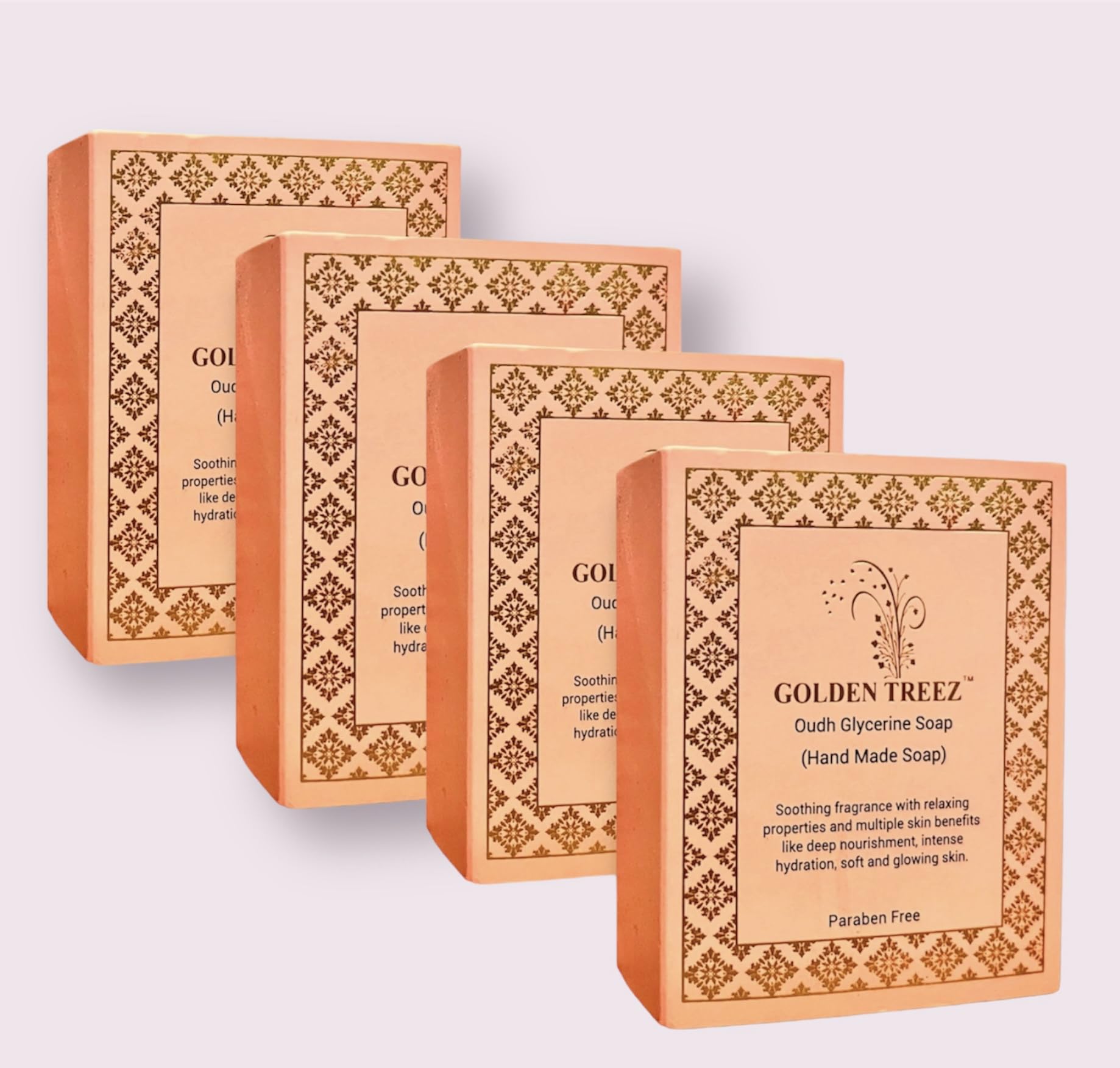 Golden treez oudh handmade bath soap with goat milk for tan removal Natural, bathing soap for men and women-115 gm (pack