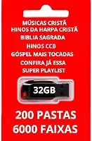 Pen Drive 32GB Gravado Com Músicas Góspel Cristã – São 6000 faixas separadas em 200 pastas, perfeito pra ouvir no carro, na igreja ou em casa!
