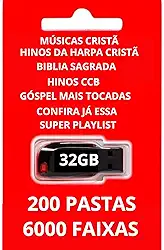 Pen Drive 32GB Gravado Com Músicas Góspel Cristã – São 6000 faixas separadas em 200 pastas, perfeito pra ouvir no carro, na igreja ou em casa!