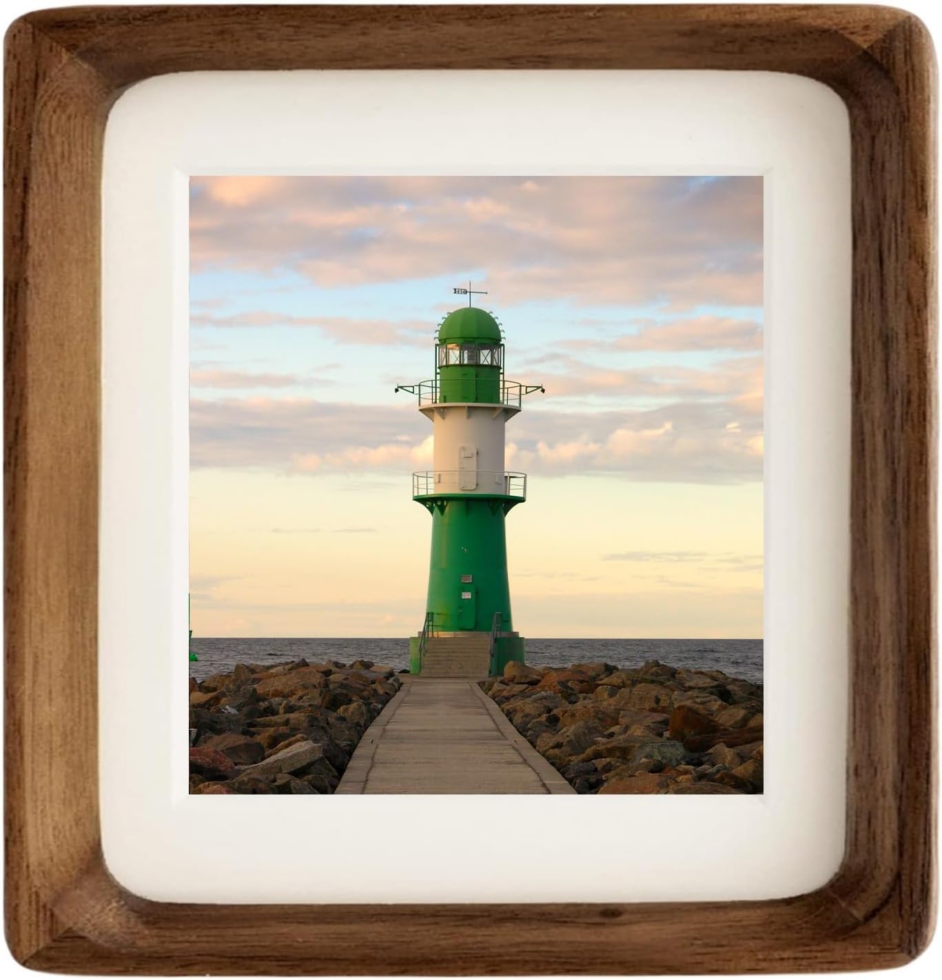 Zibrelte Natural 5x5 Picture Frame Wood with Mat for