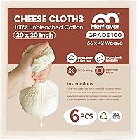 Vista 8 de 12 paños de queso reutilizables para colar de 20 x 20 pulgadas, paños de queso de grado 100 con bordes dobladillados, 100% algodón sin blanquear