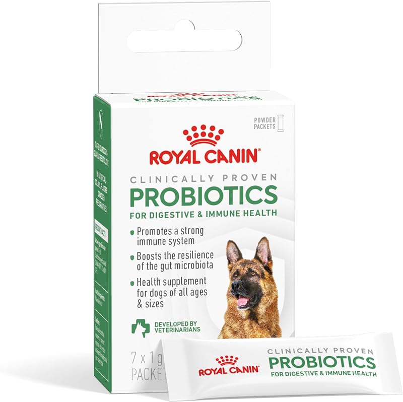 Royal Canin Probióticos para perros Suplemento en polvo para la salud digestiva e inmune para perros de todas las edades, 7 unidades