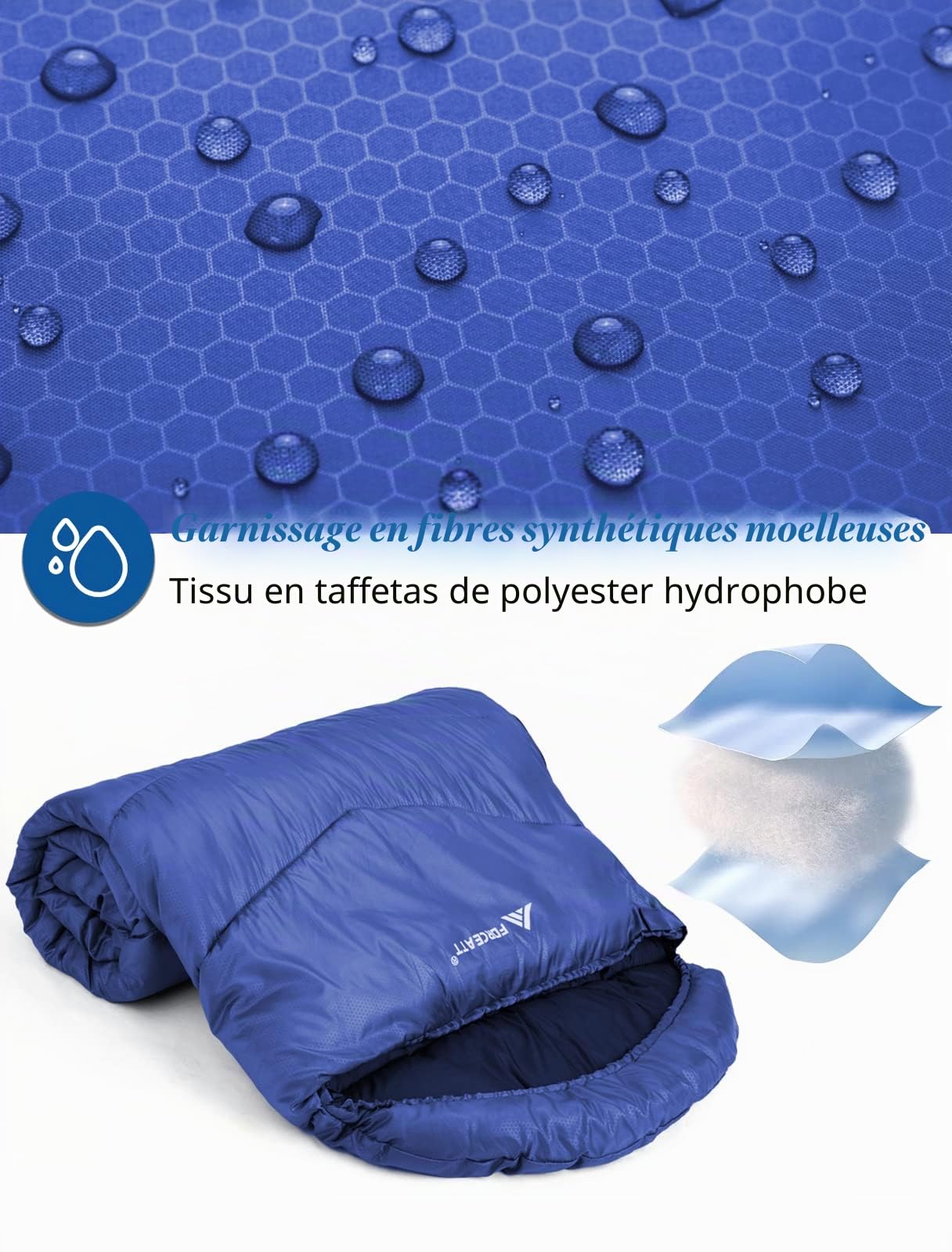 Forceatt Sac De Couchage Hiver, -7 ℃ ~ 20 ℃ (210 X 80 Cm) 4 Saisons Sac De Couchage Rectangulaires LéGer, ImperméAble à L’Eau Et Chaud pour Le Camping, Les Voyages Et Le Plein Air Et Le Froid