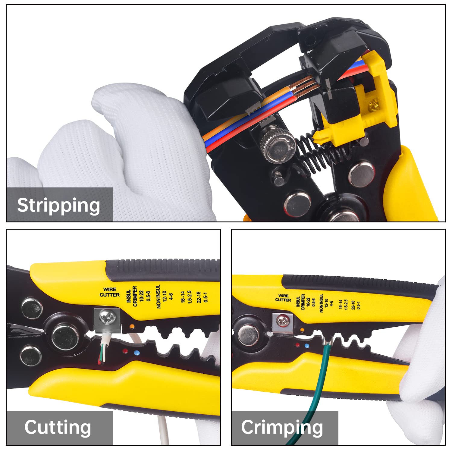 Garosa Outil à Dénuder Pince à Dénuder Automatique à Cordon Réglable