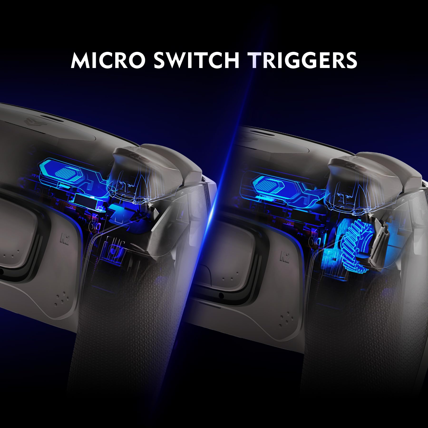 HEXGAMING ULTIMATE PRO Controller per ps5/PC,Wireless/USB Joystick Pro | 4 Tasti Posteriori Rimappabili&8 Levette Analogiche Effetto Hall&6 Profil&Trigger Grilletti Regolabili,Grigio Quantum