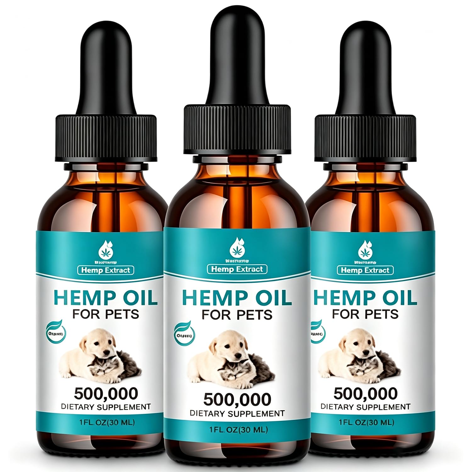 3 Packs Pet Hemp Oil for Dogs and Cats- Anxiety, Stress Pain Holistic Inflammation Relief - for Joint Hip Аrthritis, Calming Oil Drop, Organic Pets Treats