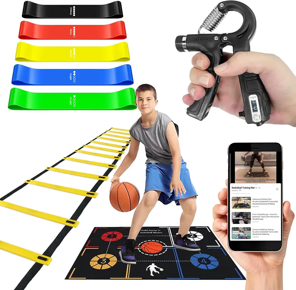 Basketball Training Equipment, Agility Footwork Training Mat, Dribble Trainer, Basketball Practice Aids to Improve Speed, Strength and Coordination product image