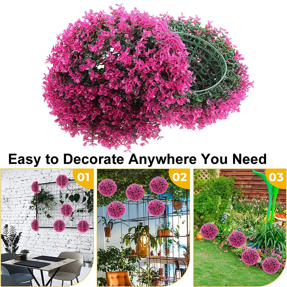 Lot De 2 Boules Topiaires De Plantes Artificielles, Boule Décorative En Faux Buis, Boules Décoratives De Plantes Violettes Pour Jardin, Balcon, Jardin, Mariage Et Décoration D'intérieur(Size:30cm)