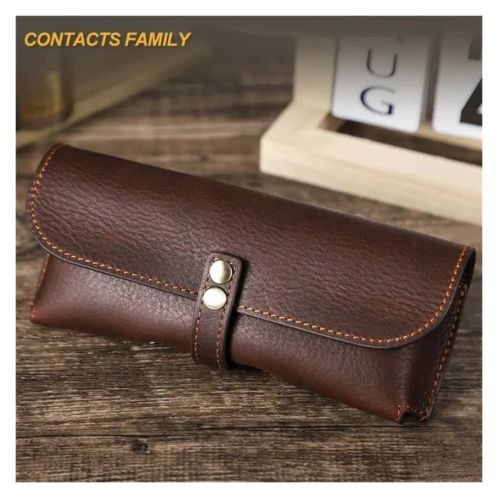 Étui à Lunettes en Cuir Étui à lunettes en cuir rétro, pochette Portable for de soleil, boîte protection for hommes et femmes