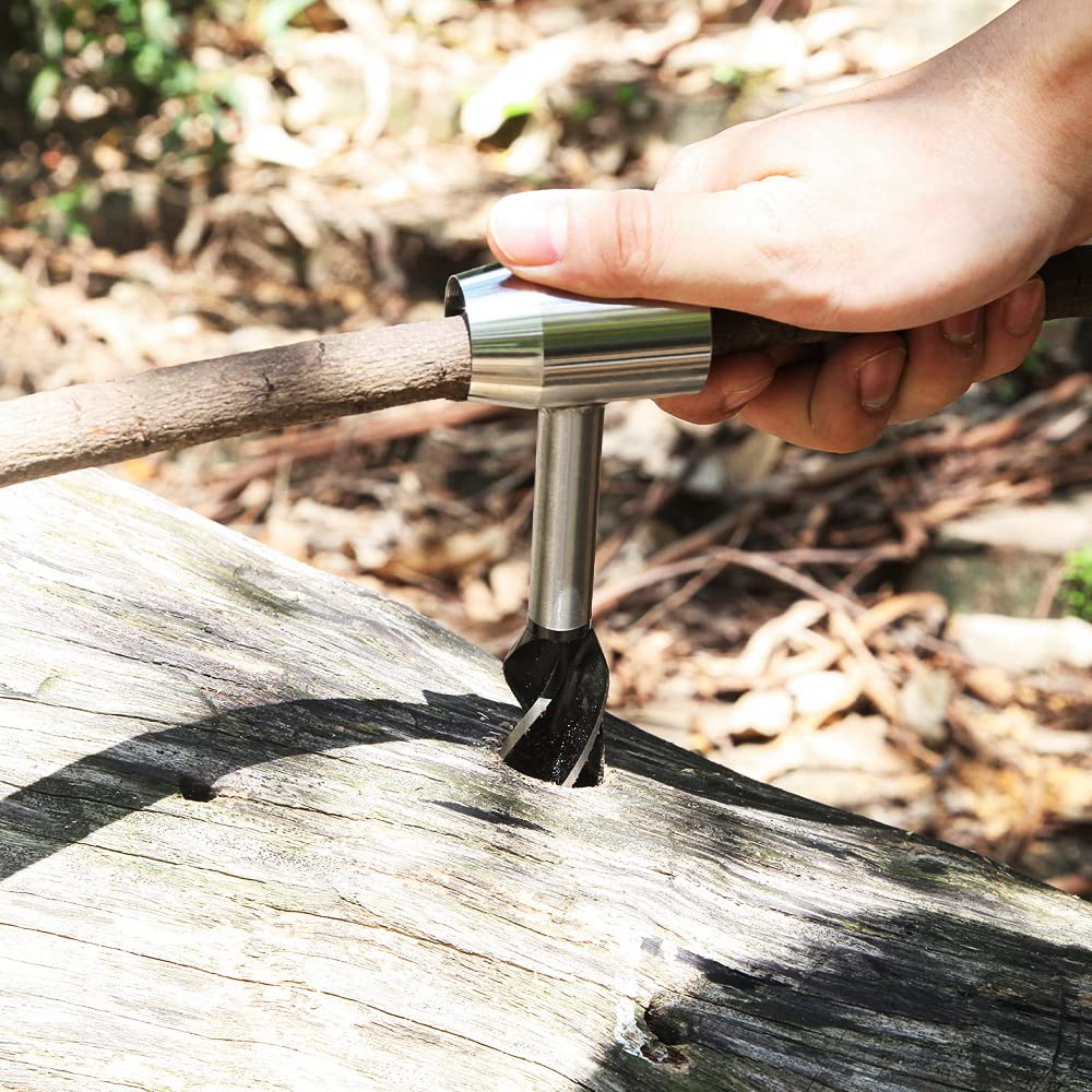 Trivella Manuale Trivella Manuale Trivella con Custodia in Pelle Trivella per Legno Trivella per Legno Strumento per trivella da Campeggio e bushcraft