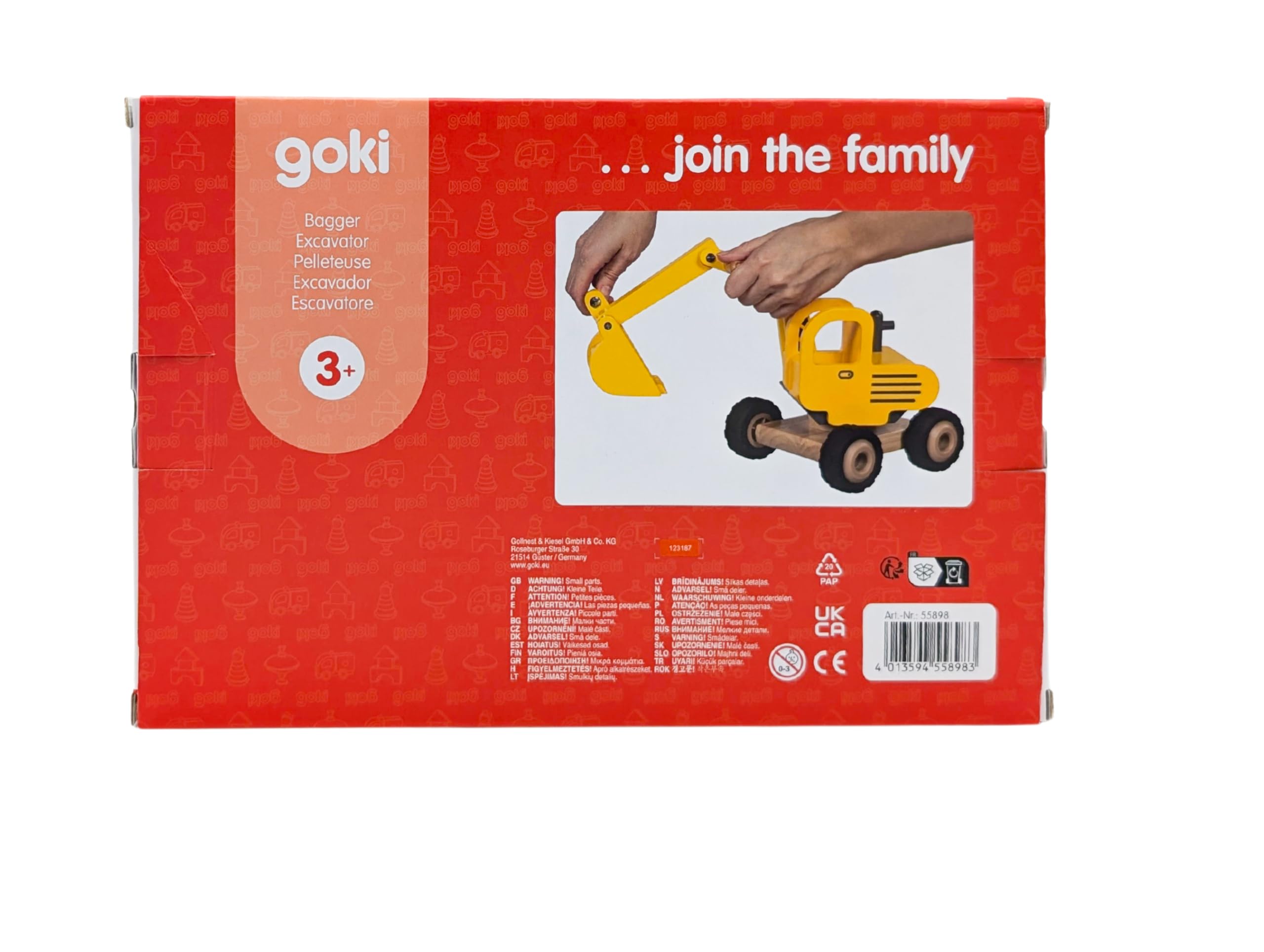 Goki 55898 Pelleteuse Jaune