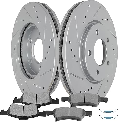 Miniatura 903 de Kits de frenos y rotores, rotores de freno SCITOO y 8 pastillas de cerámica para 08-12 para Chrysler Town & Country, 08-12 para Dodge Grand Caravan