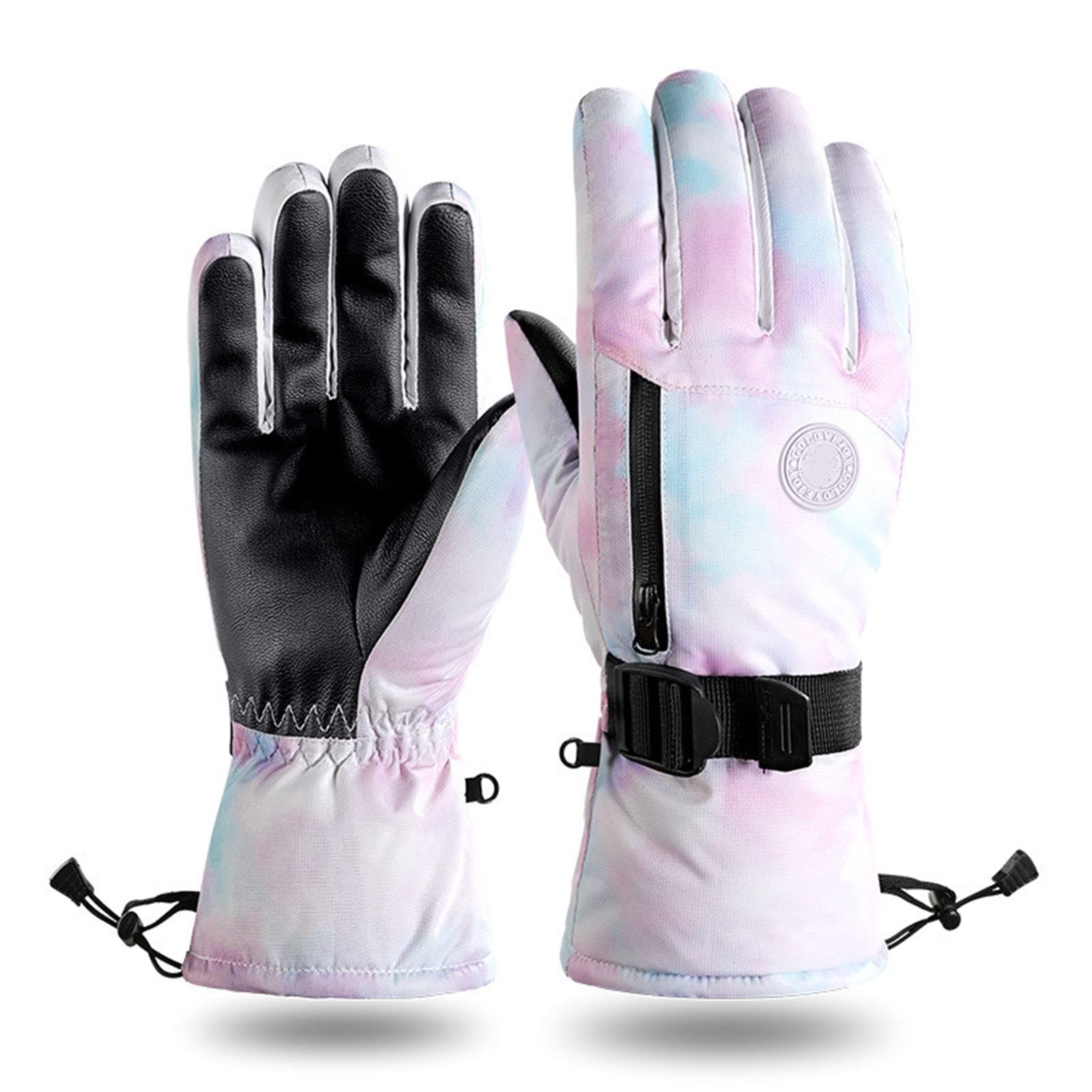 Gants de ski homme rose grand imperméables et coupe-vent pour garder vos mains au chaud