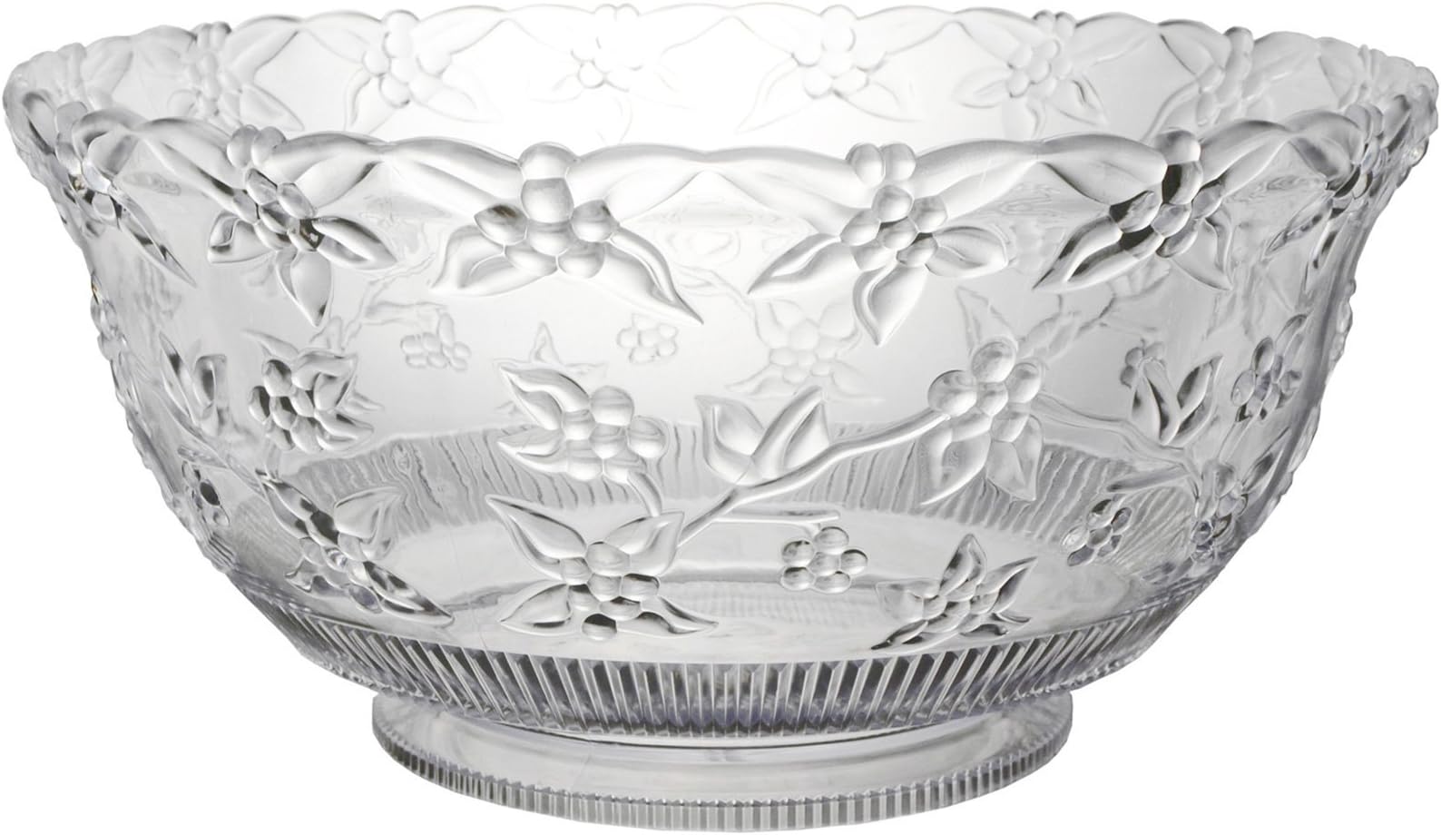 12 Quart Embossed Clear Plastic Punch Bowl