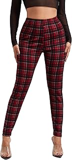 Black and red plaid pants womens Clearance