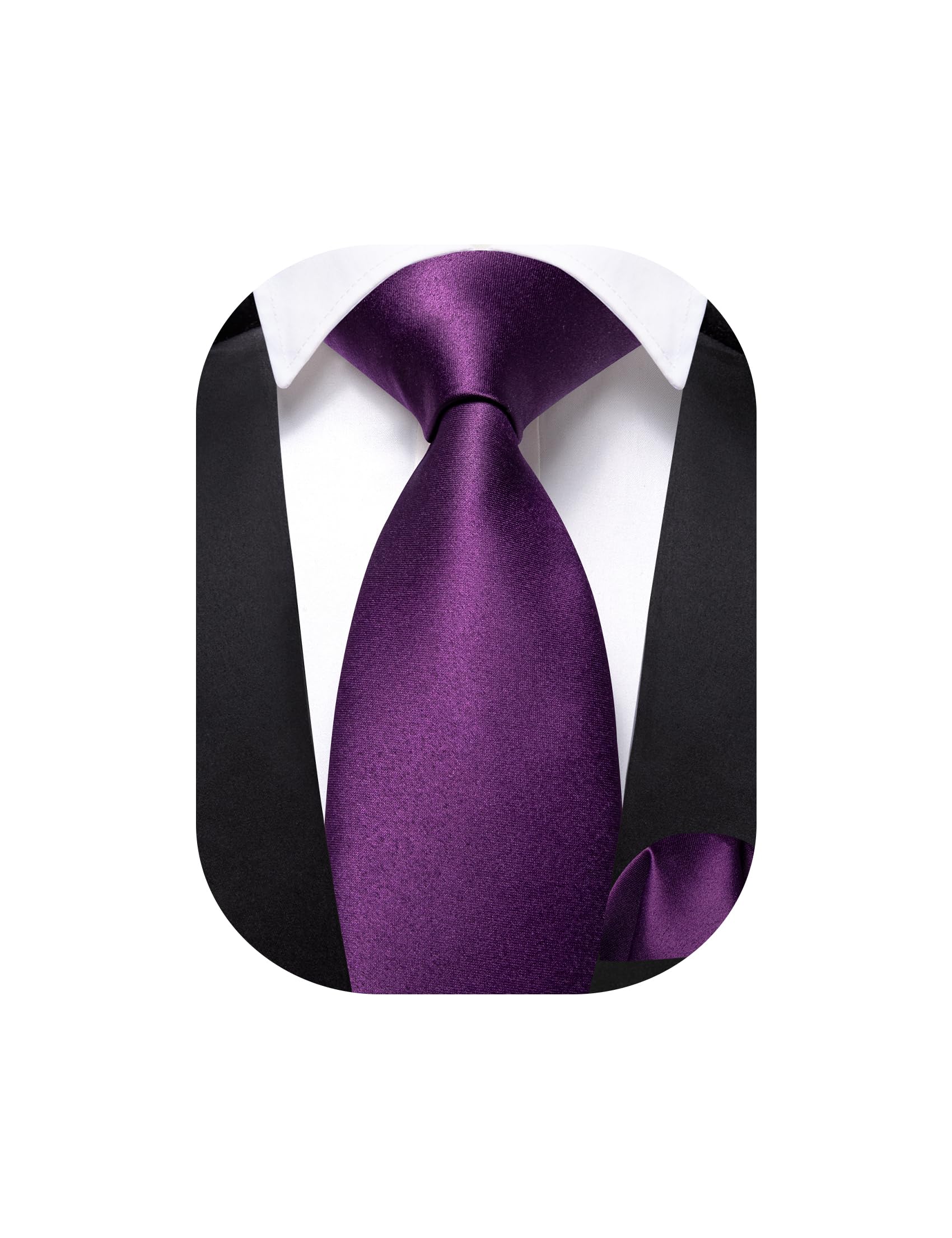 Barry.Wang Boys Ties Pre-Tied Satin Solid Color Kids Tie Pocket Square Set Adjustable Formal Necktie Graduation School