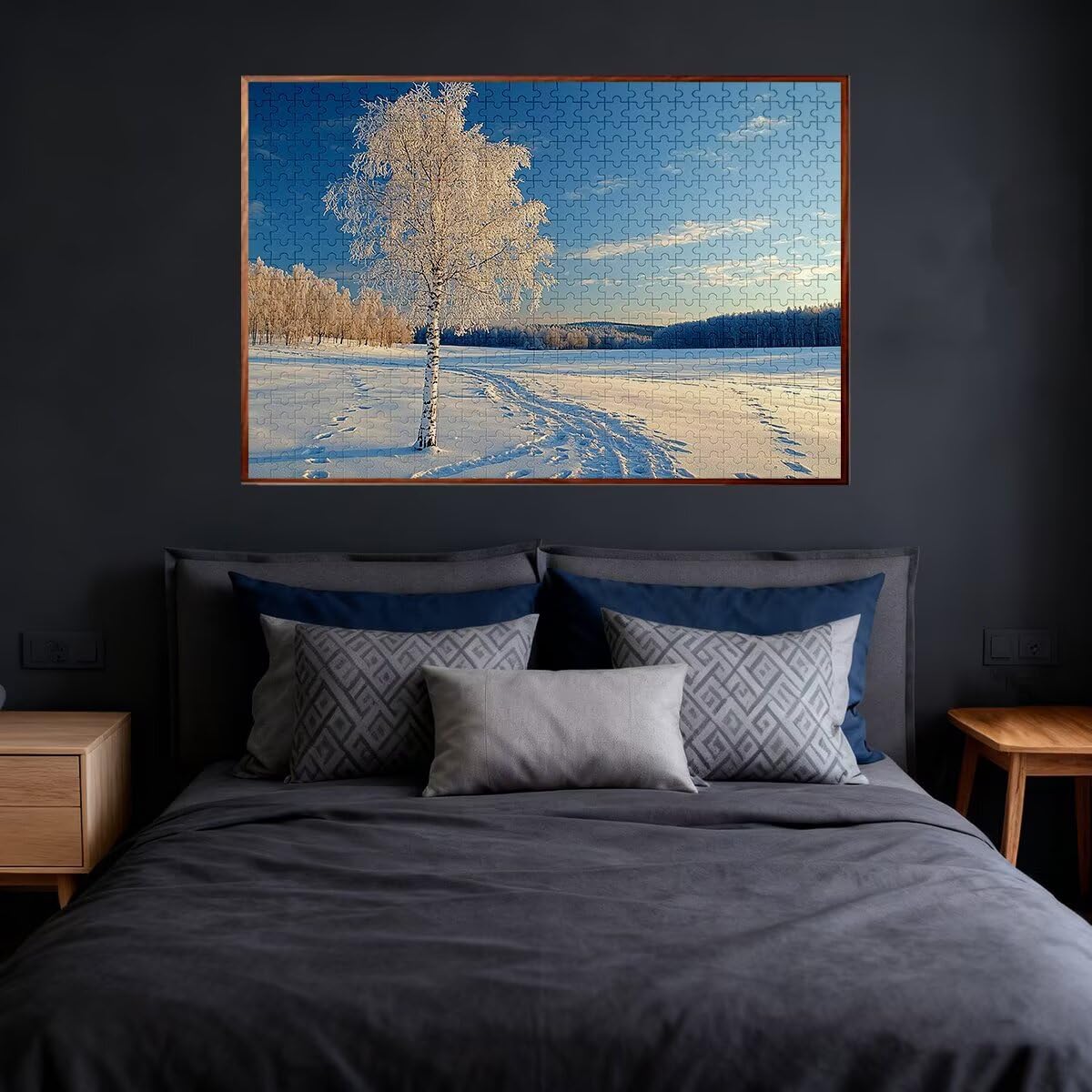 Puzzle 4000 elementów Natura, zimowe puzzle dla dorosłych, klasyczne puzzle Wyzwanie edukacyjne Zabawki dla rodziny, niemożliwe drewniane puzzle z pudełkiem na prezent, dekoracja ścienna-2243