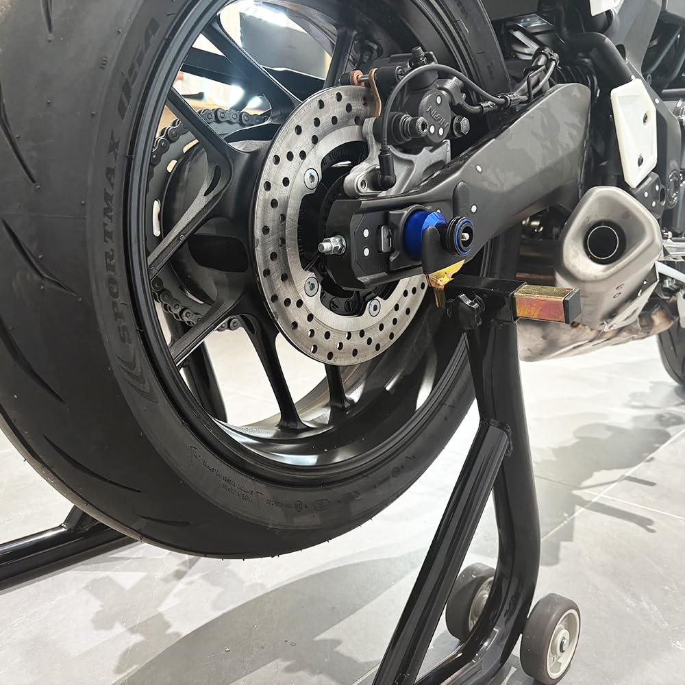 Per MT07 MT 07 FZ07 2014-2024 2025 2026 accessori moto supporto supporto supporto forcellone supporto bobine MT-07 asse forcella posteriore protezione pad anticaduta (blu)