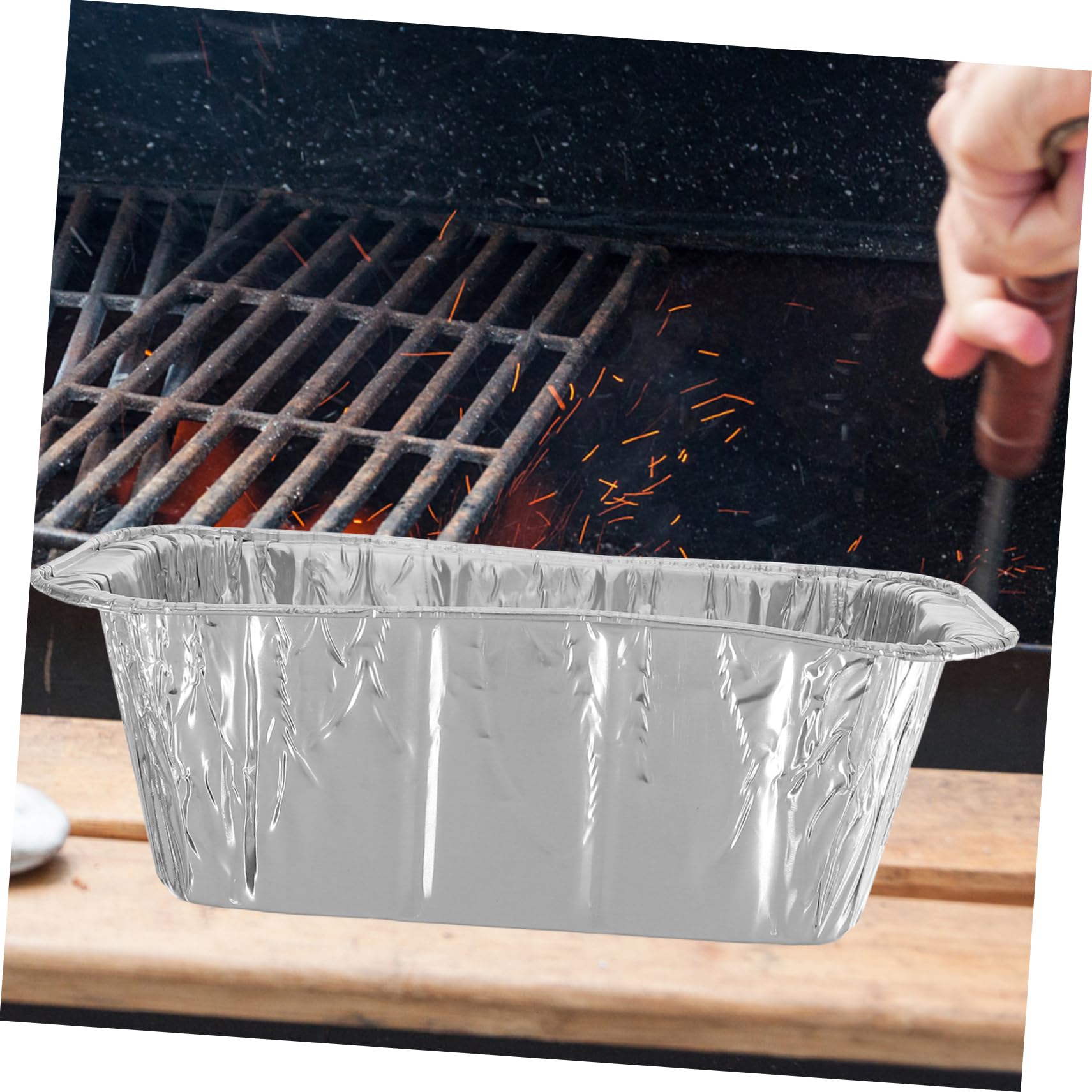 Hemobllo 30pezzi Teglia in Alluminio Vassoio per Grasso USA e Getta per Barbecue Accessori per Piastra Leccarda per Cibo