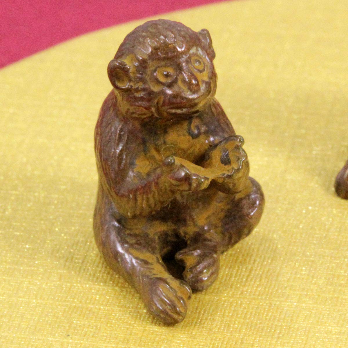 旧家整理品 中国清時代 銅製猿像※激安骨董品 N1133 C11-3 民芸品