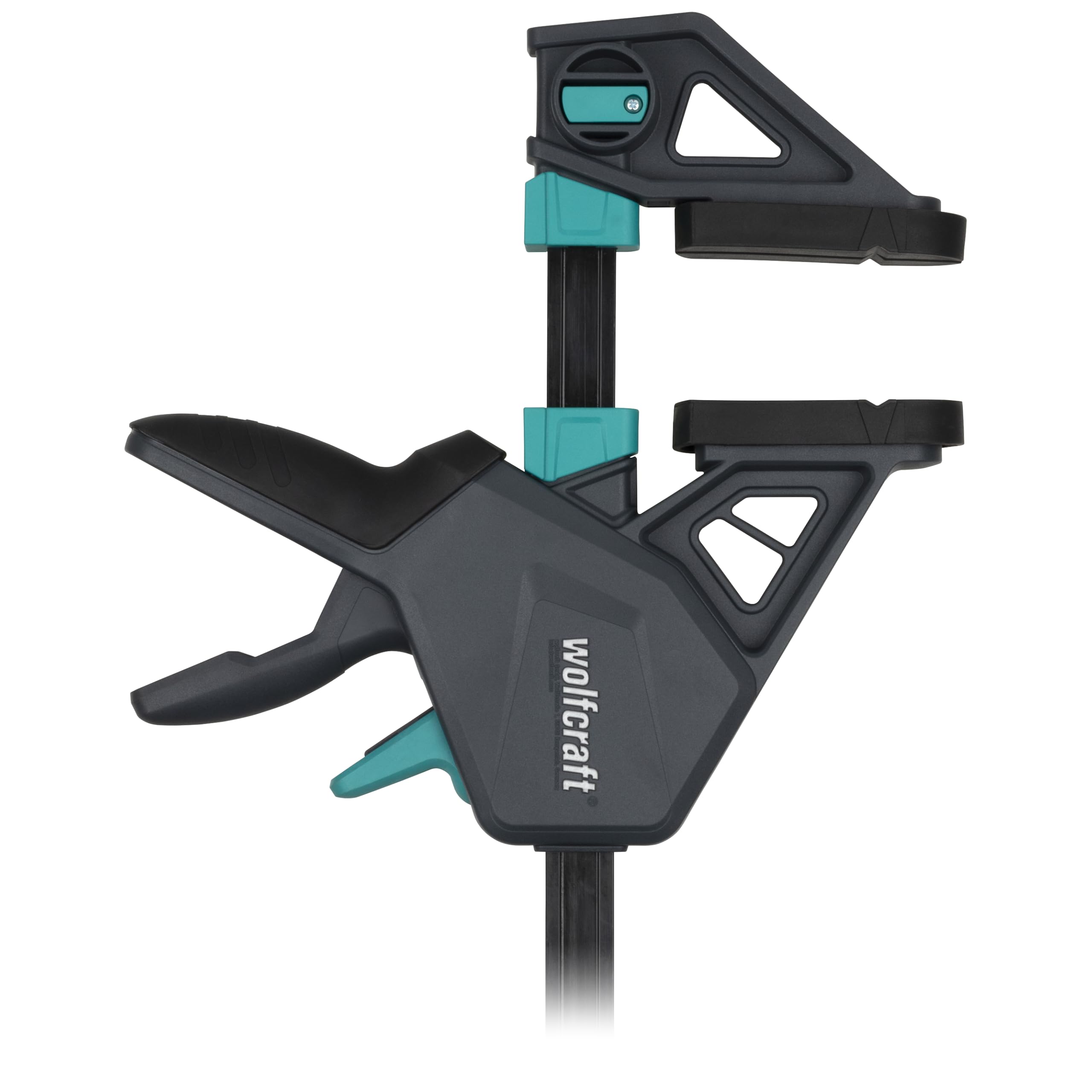 wolfcraft Einhandzwinge PRO MAX - 300 mm Spannweite - kontrolliertes Spannen und Öffnen mit einer Hand - 3071000