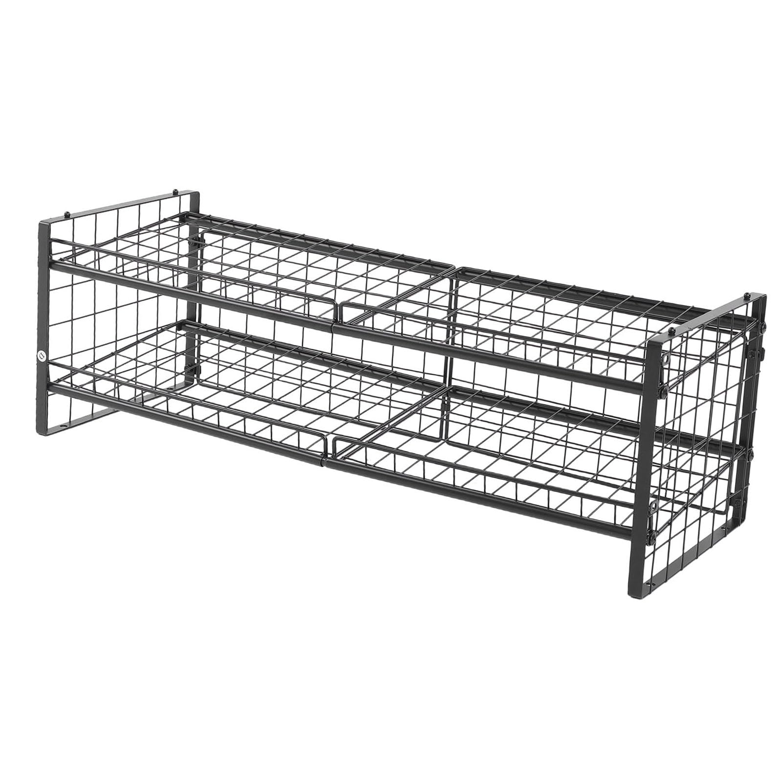 Kikumi Organizador de Latas Apilable de 2 Niveles, Estante de Almacenamiento de Latas Ajustable de Acero Al Carbono con Capacidad para 64, con Diseño de Estante Inclinado para