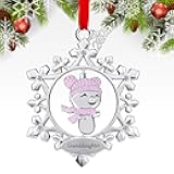 Granddaughter Christmas Ornaments 2025 DIY Silver Spinning Snowman Christmas Hanging Ornament, Girls Birthday Memorial Decoration Ornament