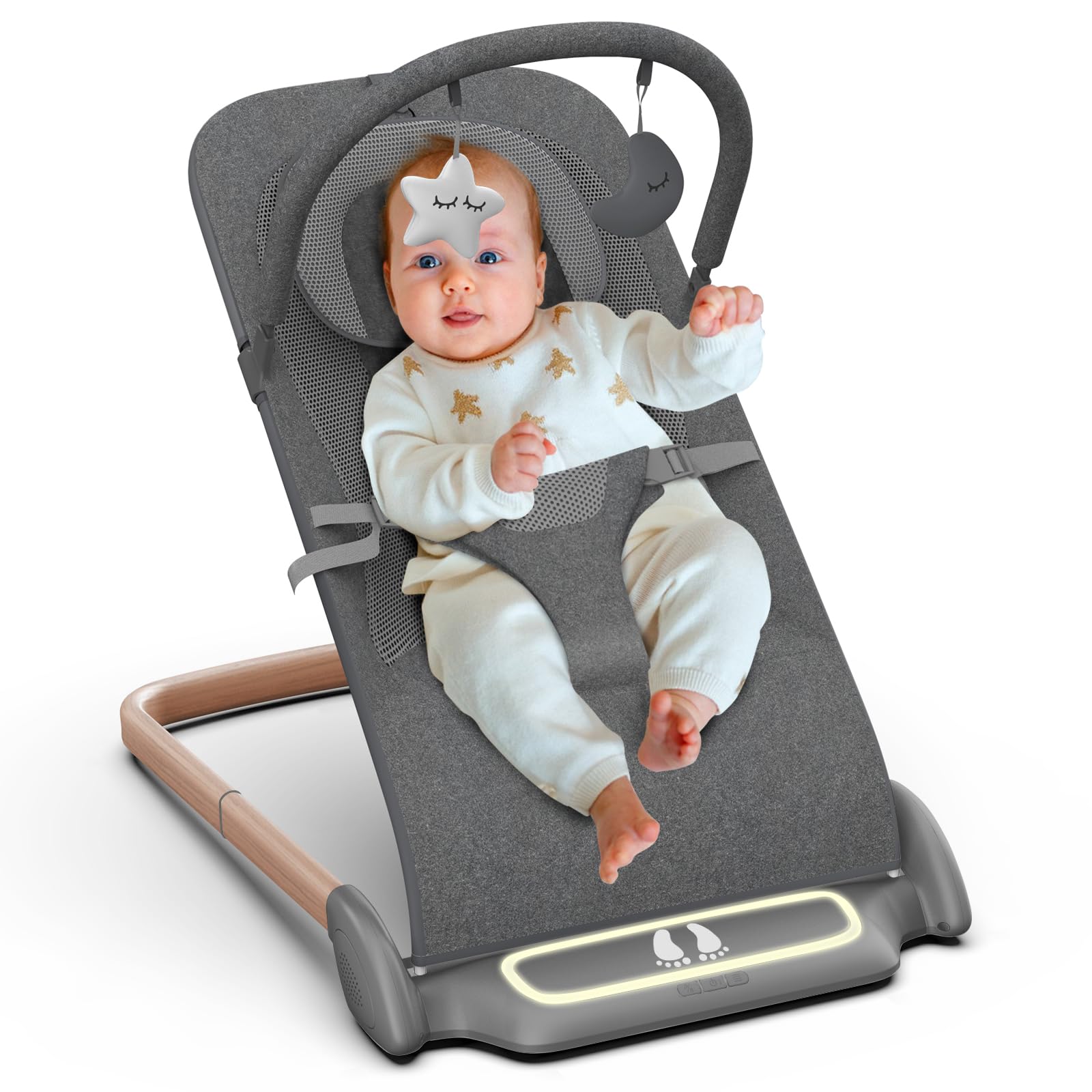 Baby Bouncer, SYCYH Portable Bouncer Seat for Baby Newborn, Infants Bouncer with Music/Removable -Toy Bar