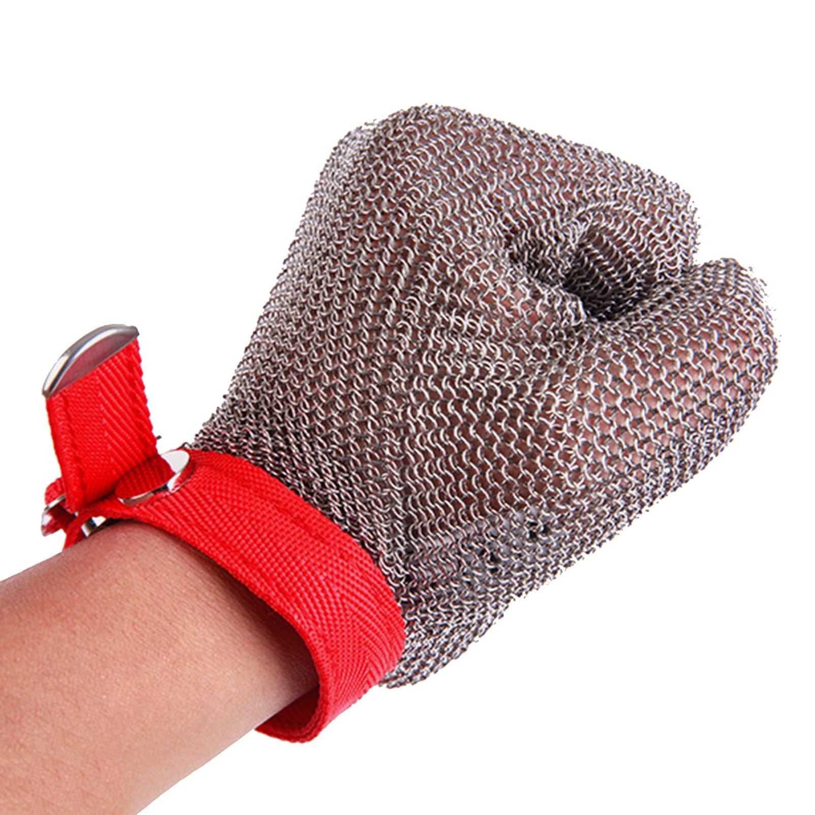 MOOFUT Kettenhandschuh Chef-Edelstahl-Schnittschutzhandschuhe, Universelle Sicherheits-Arbeitshandschuhe Mit Kettenschutz For Die Linke Und Rechte Hand (Size : 1 PCS/XS) Baumarkt