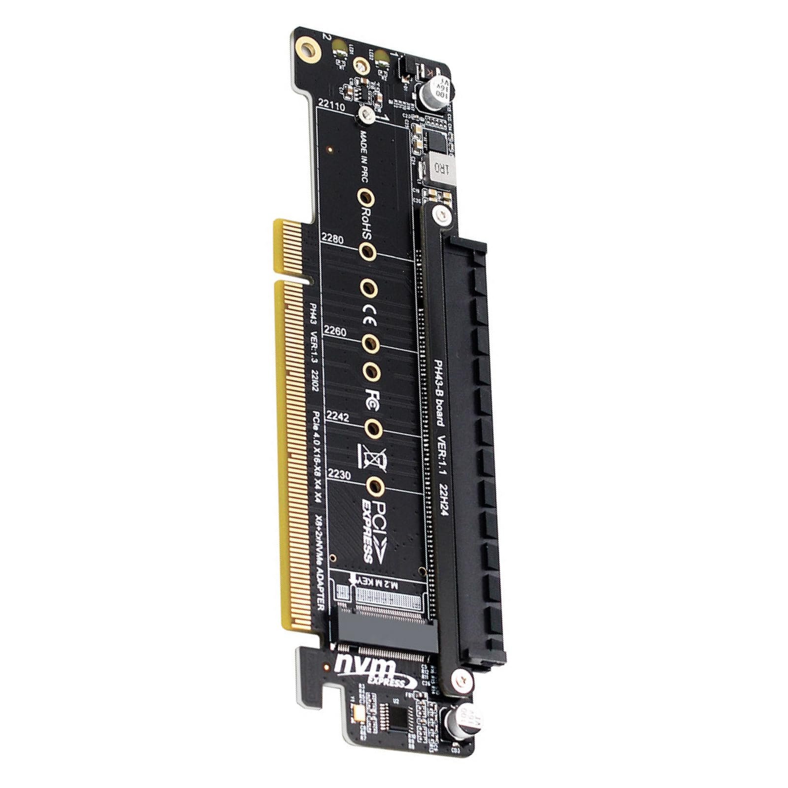 Amazon.co.jp: PCIE x16-x8+x4+x4分割カード、ダブルサイドM.2 NVME x2