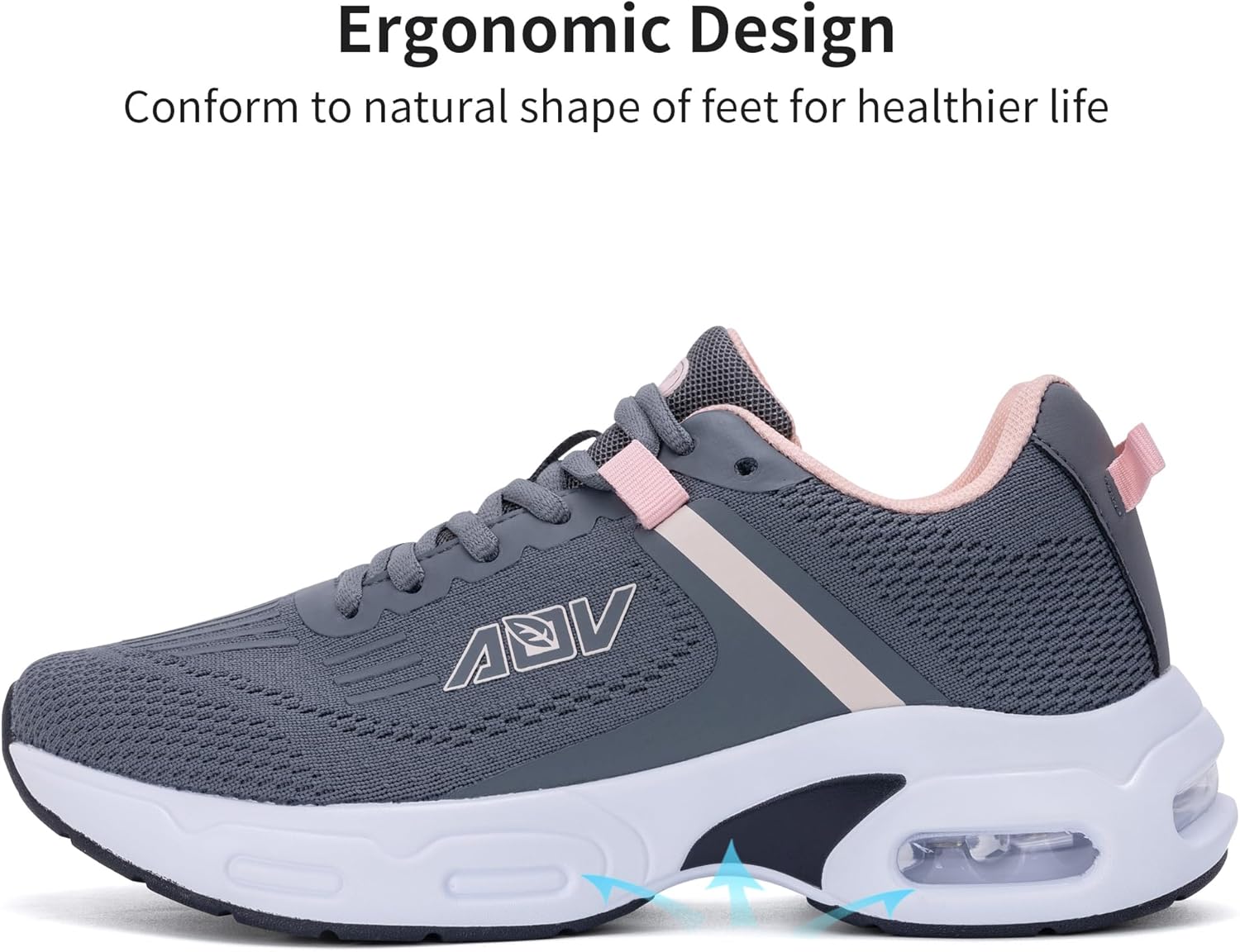 AOV Women Arch Support Walking Shoes Orthotic Tennis Sneakers for Plantar Fasciitis Athletic Running Shoes - Image 3