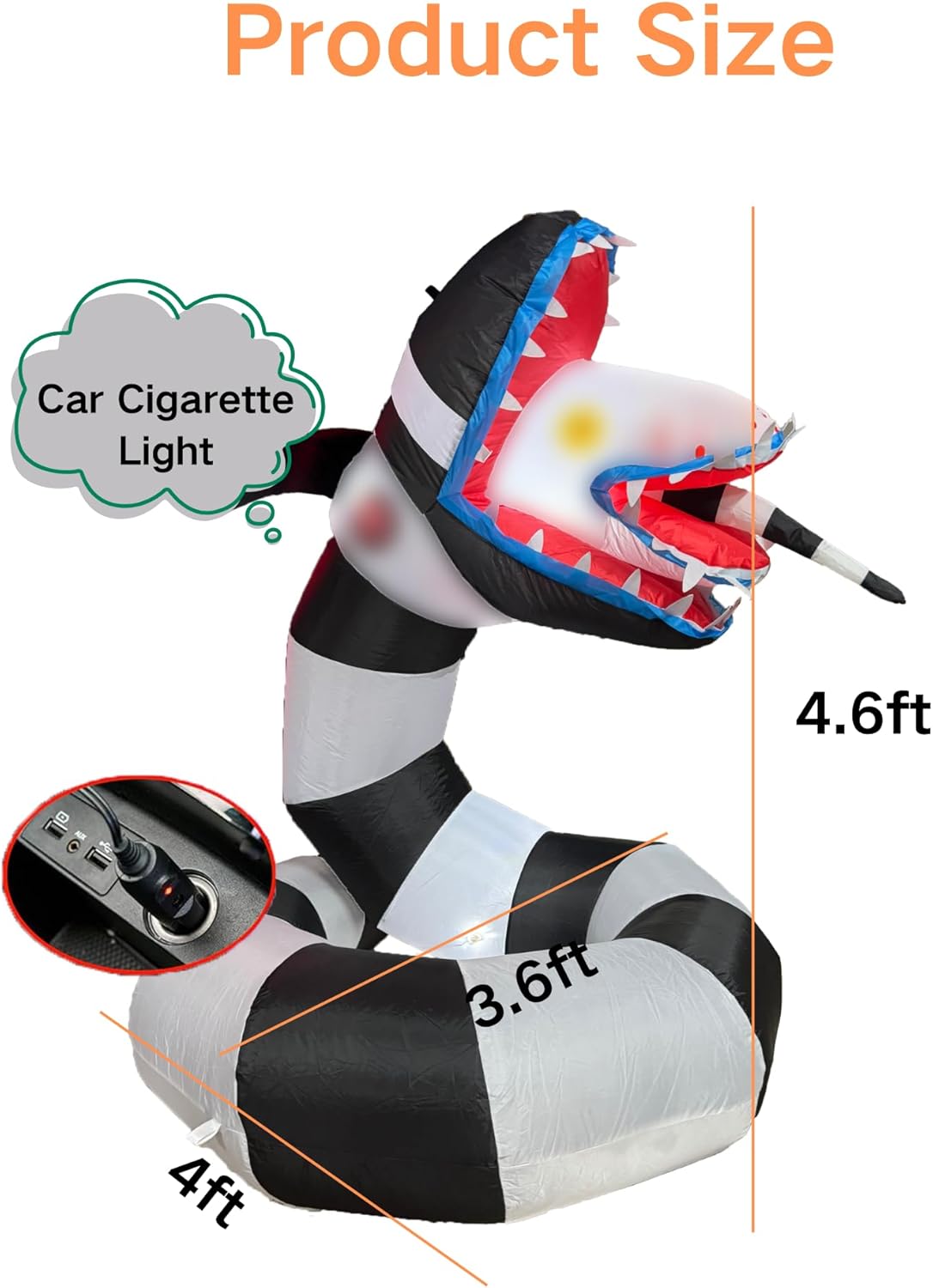 4.6FT Halloween Beetle Trunk or Treat Car Decorations Kit for SUV,4.6FT Inflatable Juice Garage Door Car Decorations Haunted House Car Banner Waterproof Archway for Halloween Outdoor Party Supplies Outside