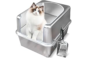Stainless Steel Enclosed Litter Box: Odor-Banishing Haven for Feline Friends