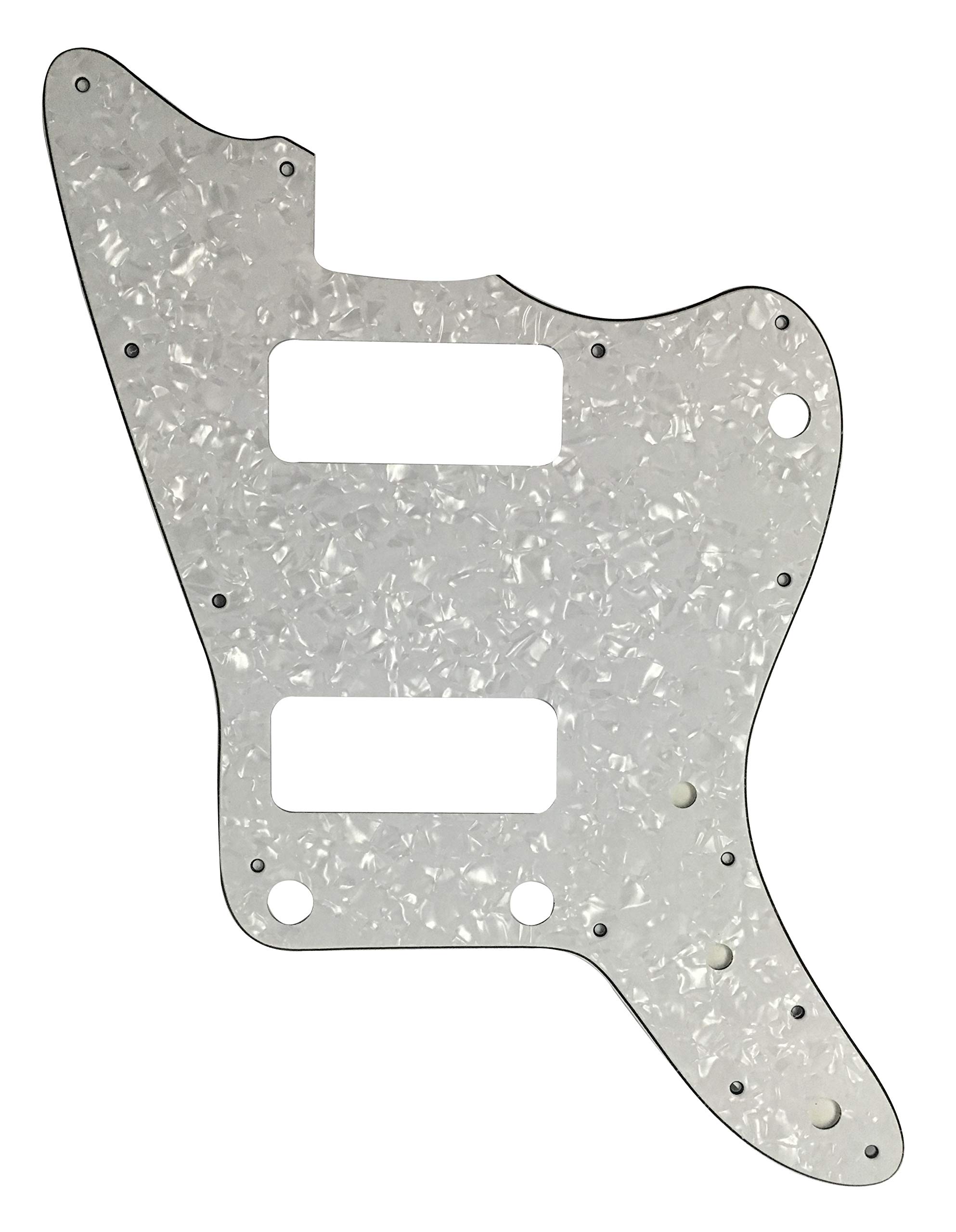Custom Guitar Pickguard For Fender Japan Jazzmaster P90 Style Scratch Plate (4 Ply White Pearl)