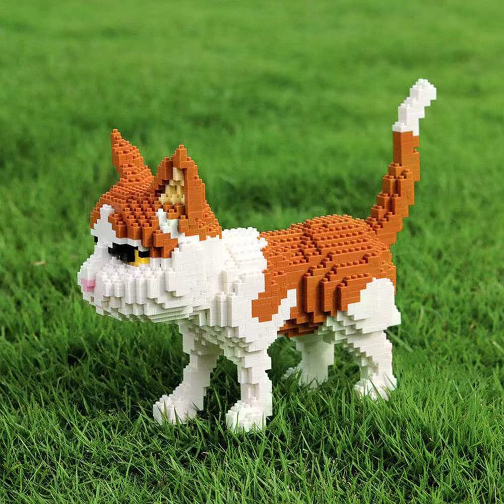 My Pet ElephantLovely Cat Building Blocks Building Toy Sets, DIY Animal Blocks Ornaments, Spring Festival Holiday Construction Toy Gift for Boys Girls (Cat-B (1390PCS))