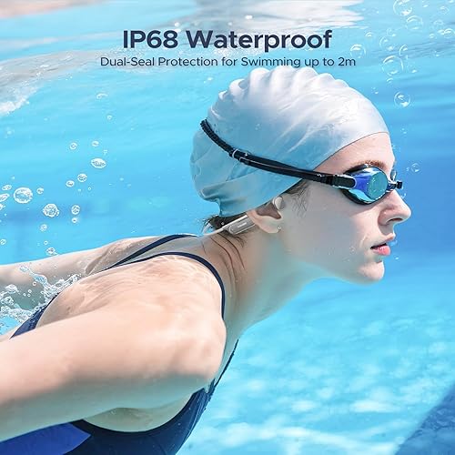 Miniatura 4 de DOOGEE Auriculares de natación impermeables IP68 de conducción ósea, batería de 10 horas de duración deportiva, inalámbricos, Bluetooth 5.4,