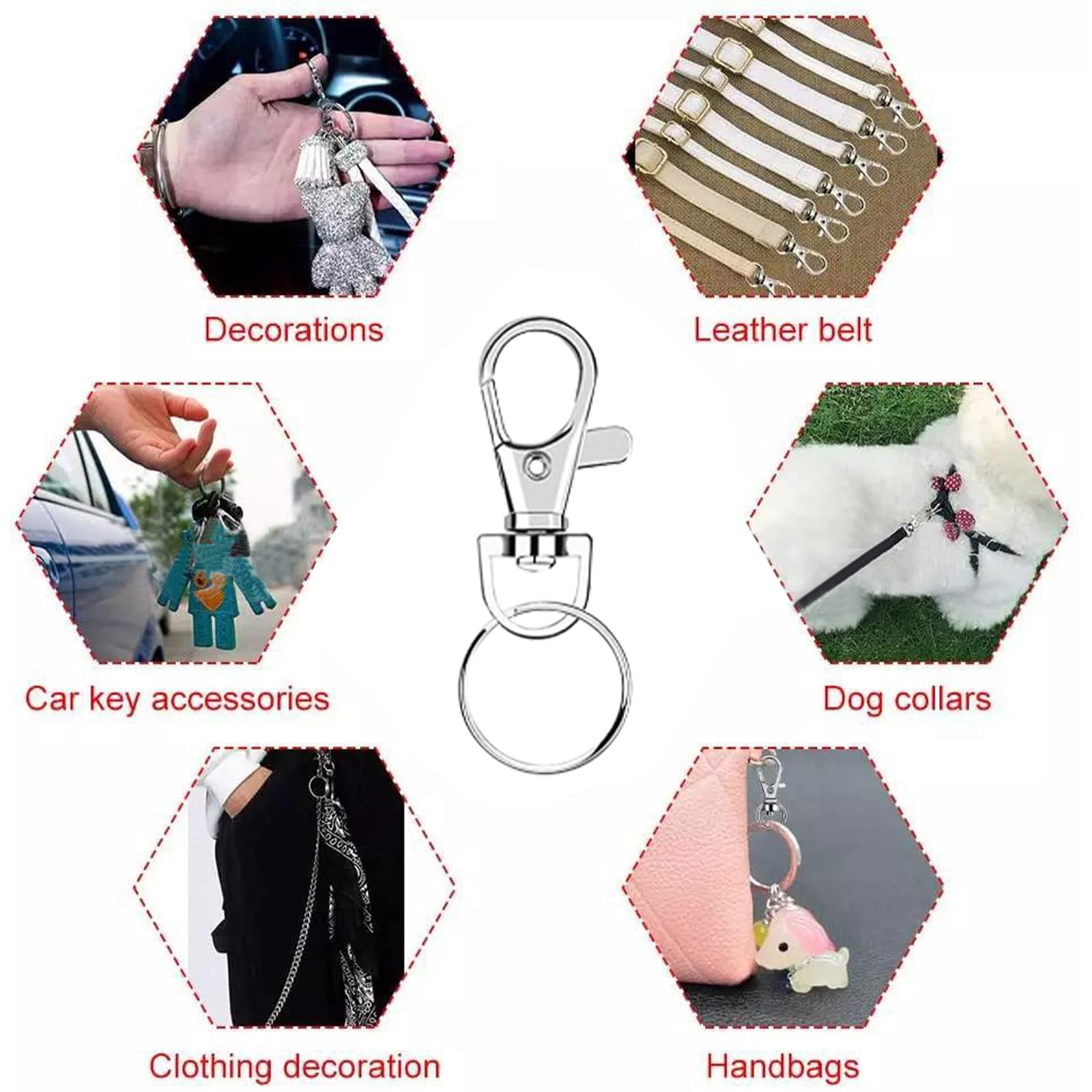 Ganci Girevoli Portachiavi - 7 Pezzi In Metallo Per Fai Da Te E Artigianato - Foto 10