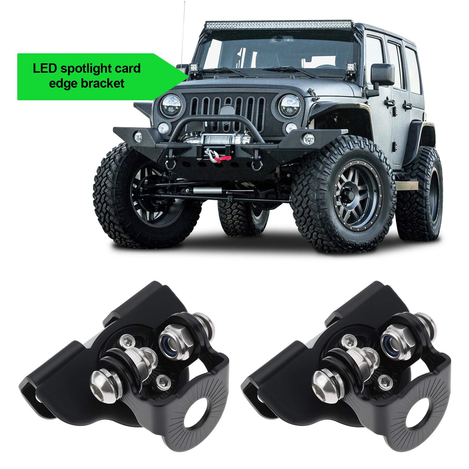 Briny River Lot De 2 Supports Barre Lumineuse LED Tout-Terrain – Pinces Non Destructives Pour Feux De Fossé