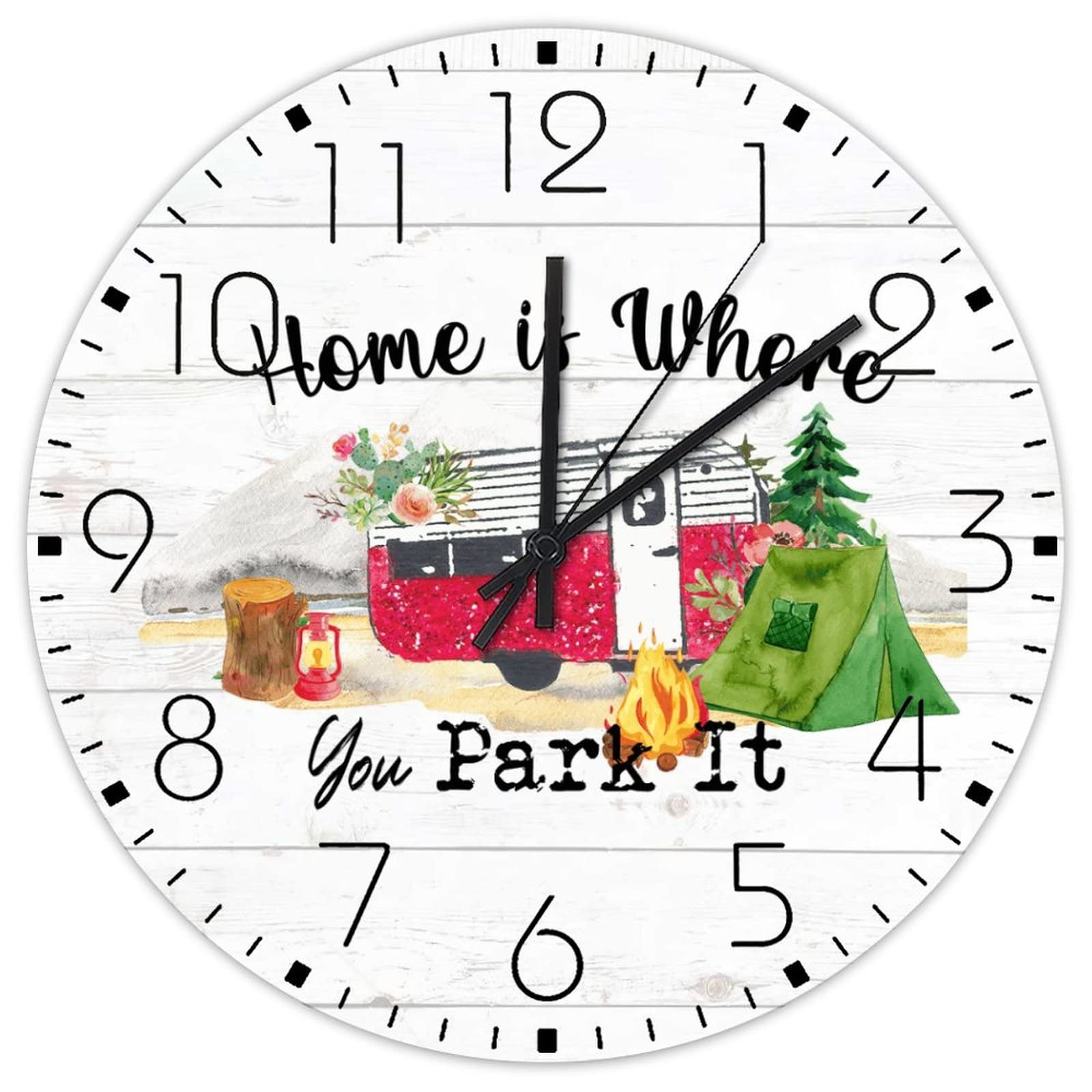 Horloge murale sans tic-tac en bois pour chambre d'enfant