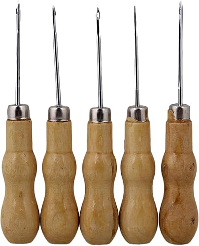 Miniatura 2 de Bstinay Herramienta de reparación de zapatos de costura de punzón de costura manual 5X para reparación de costura de cuero DIY