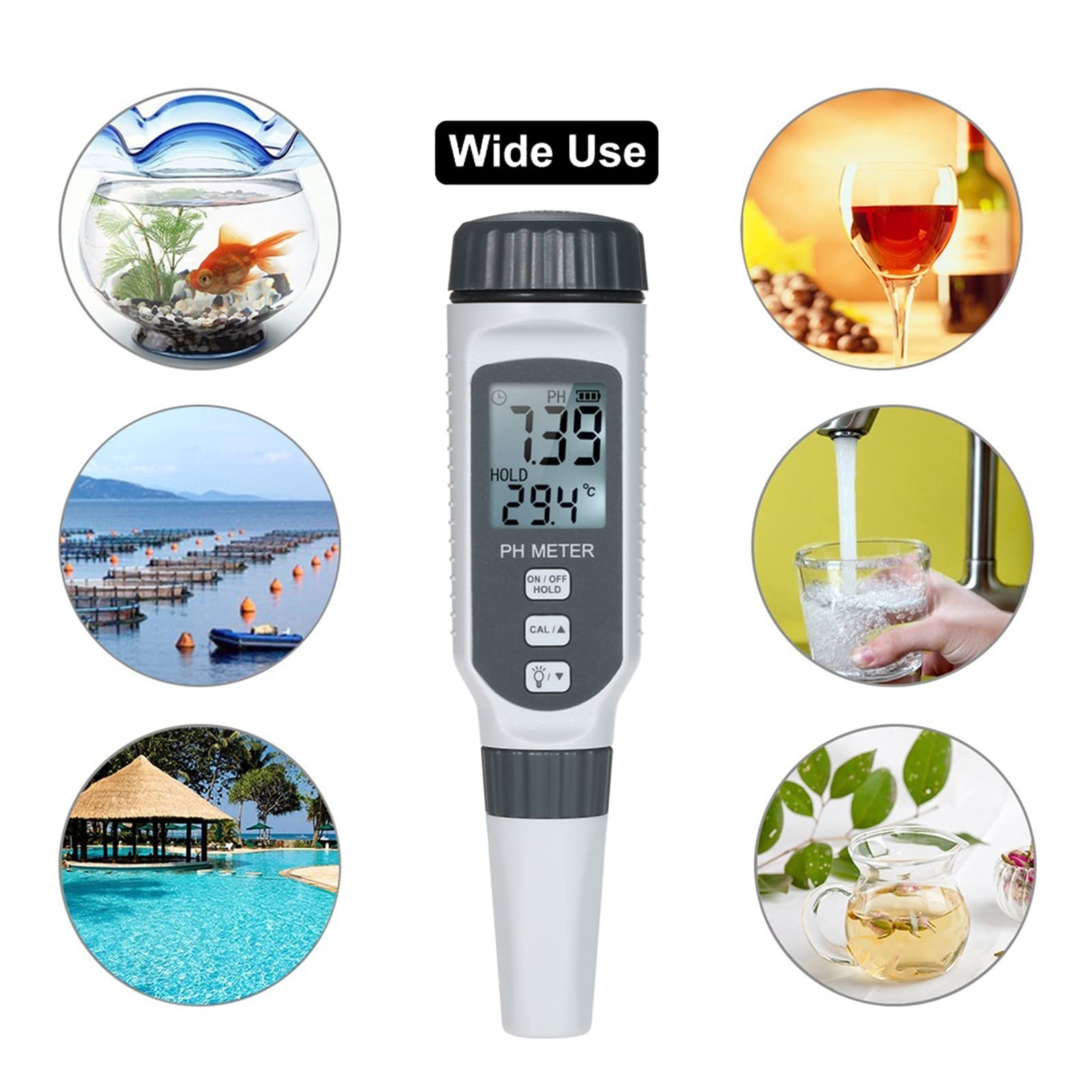 Testeur de qualité de l'eau pH-mètre Portable de Haute précision acidomètre Professionnel for la consommation Domestique d'aquarium Instruments électroniques