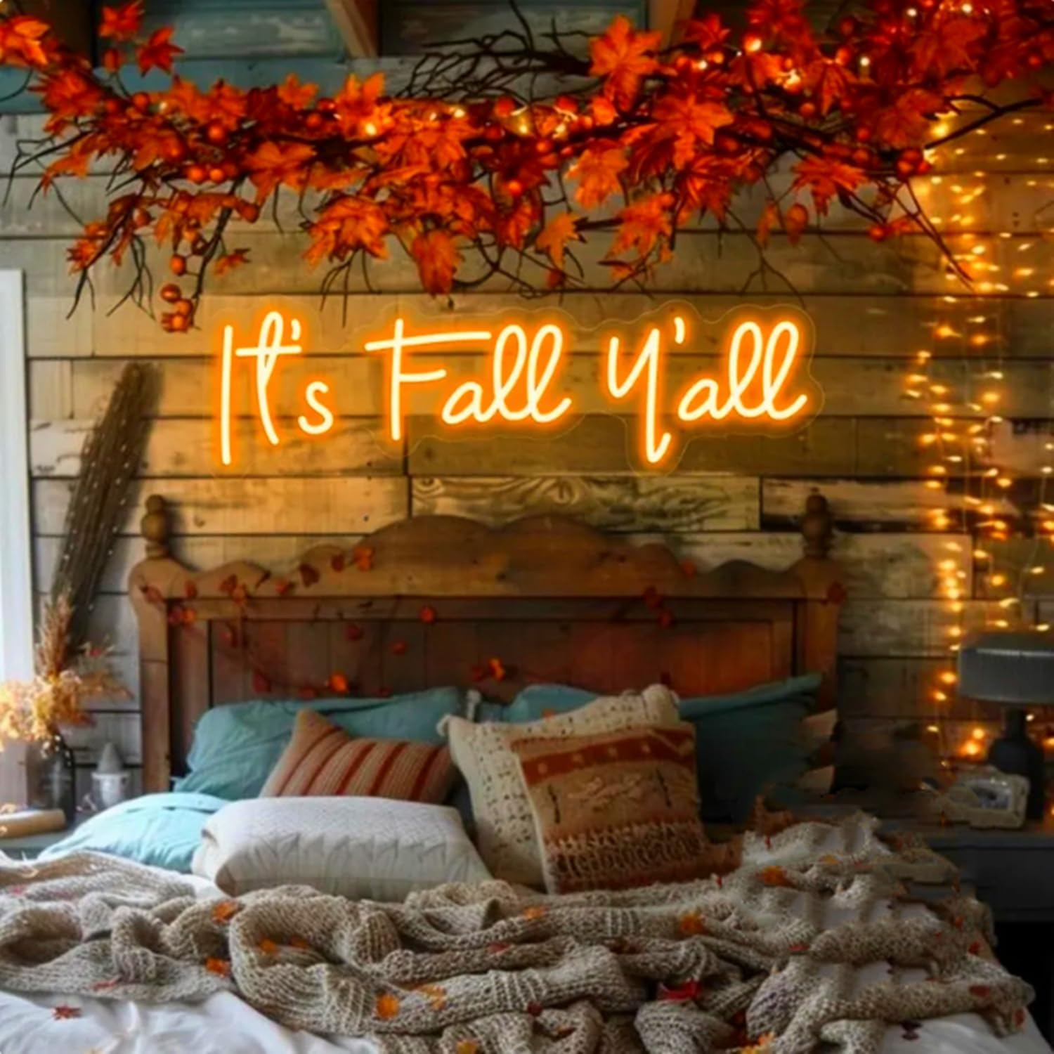 It's Fall Y'all LED Neon Sign Light Wall Art Night Lamp with
