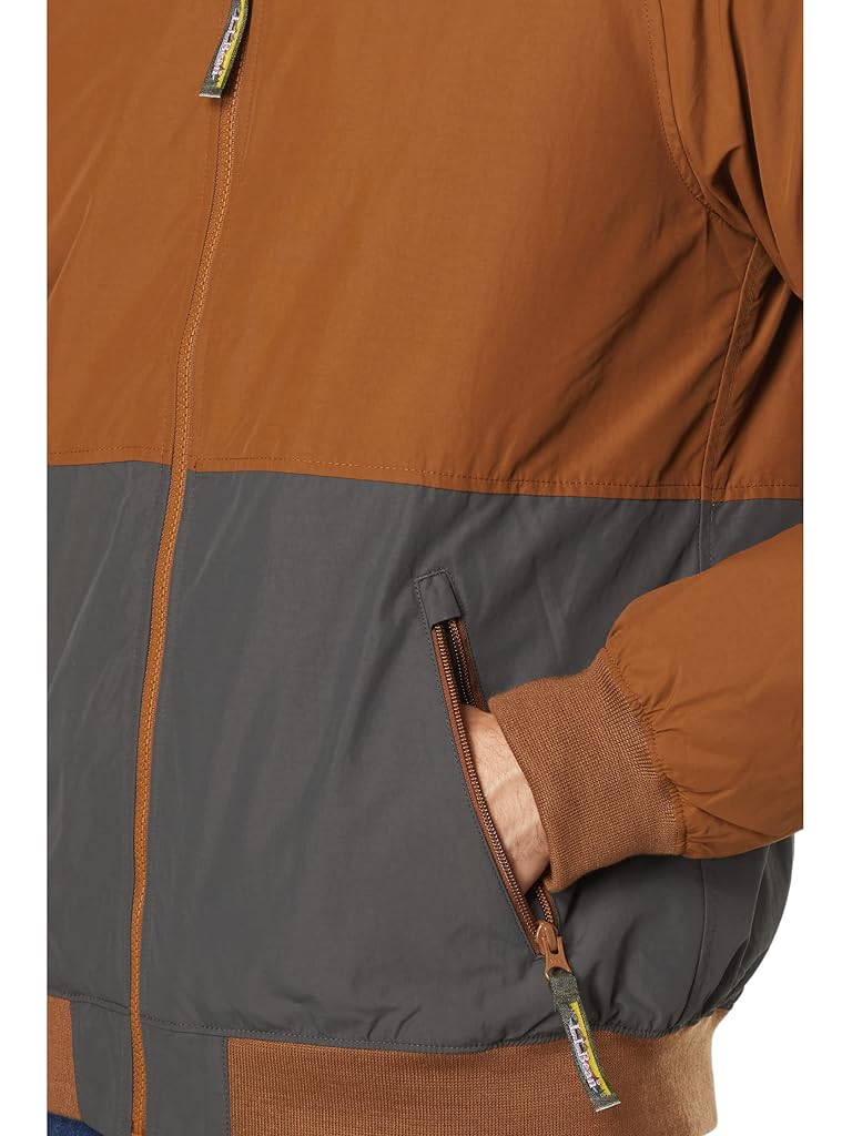 Brown L.L.Bean Insulated Bomber Hoodie Color-Block
