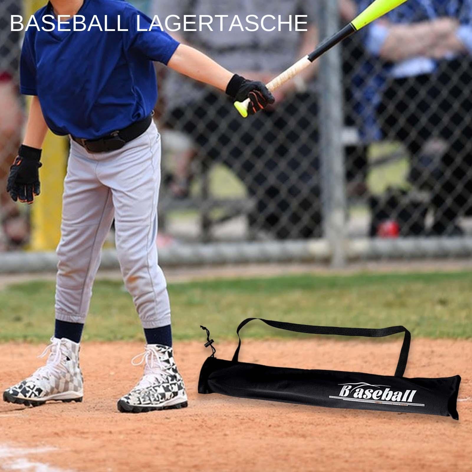 Luckxing Borsa da baseball per mazza da baseball, borsa organizer pieghevole per mazza da baseball, borsa nera con cinghia, borsa a tracolla ispessita per principianti,