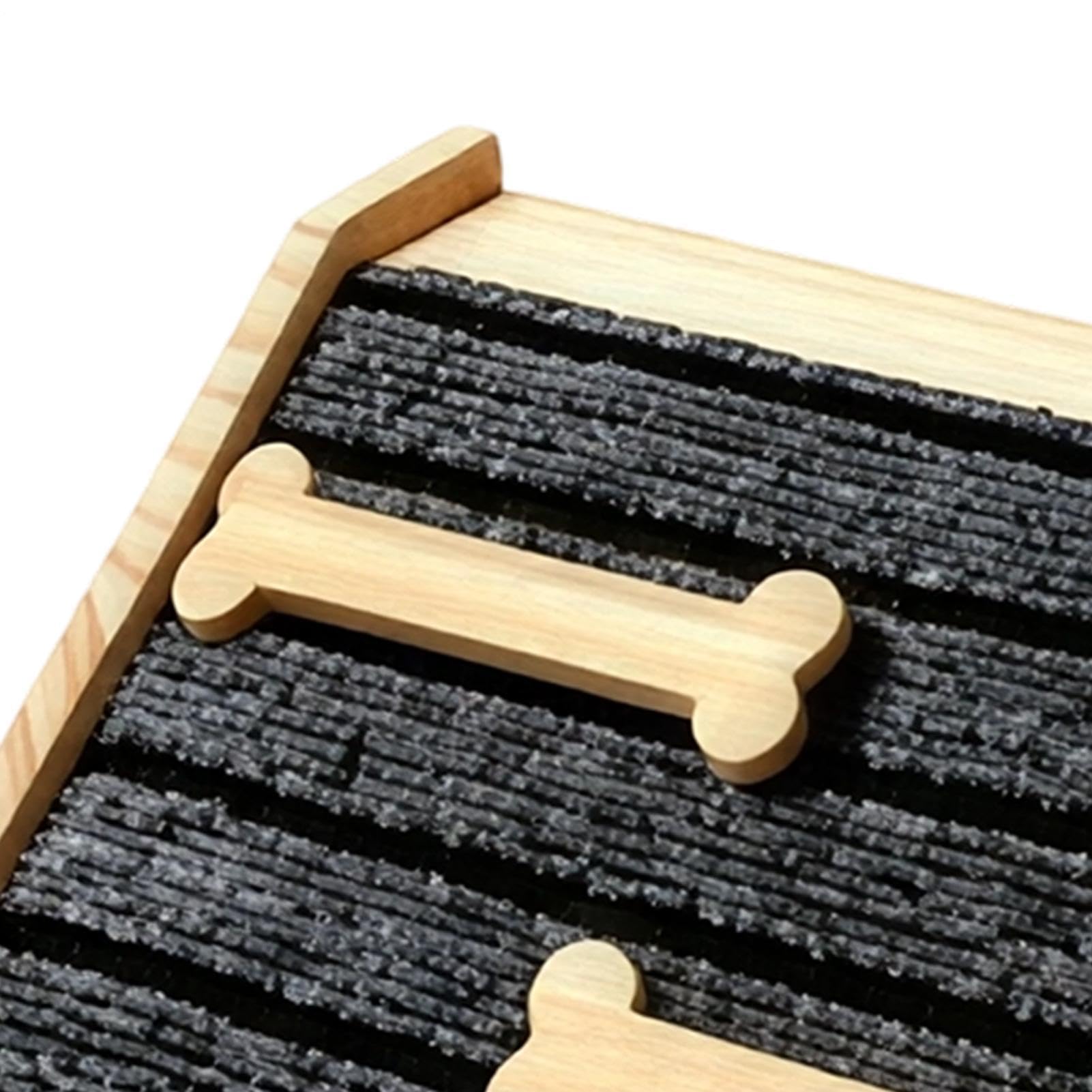 Rampe pour Petits Chiens | Planche en Bois antidérapante | avec Marche en Feutre pour Chien,pour Canin Petit Moyen Canapé Lit Chambre Entrée Maison Intérieur Extérieur