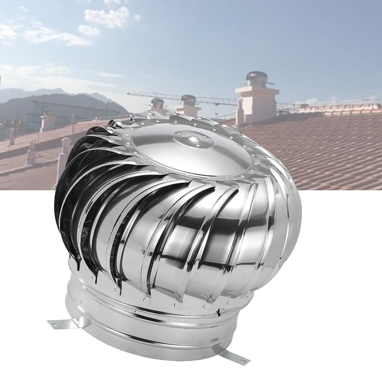 Generico 110 200 250mm Rotonda Comignolo Girevole in Acciaio Inossidabile