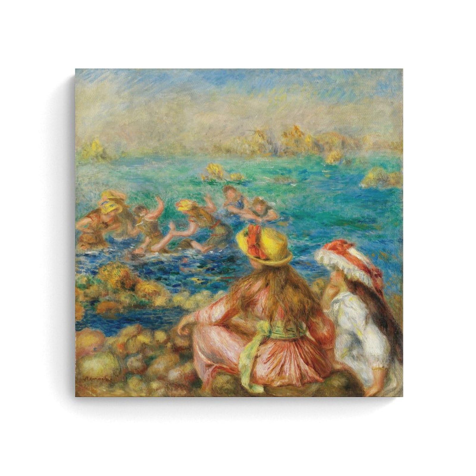 WurBu Pierre-Auguste Renoir Painter Works《Bathers》Printed Posters Picture Print Canvas Wall Paint Arts Decor Modern Home Artworks Gift Idea 20x20inch(50x50cm)