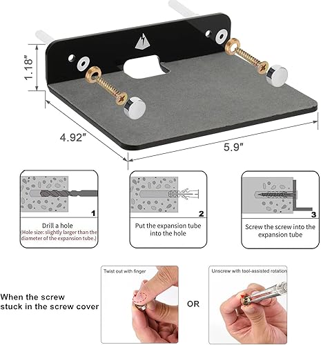 Miniatura 3 de TXEsign Estantes de pared, paquete de 2, soporte de pared pequeño para altavoz, cámara web, teléfonos celulares, estante de exhibición de acrílico